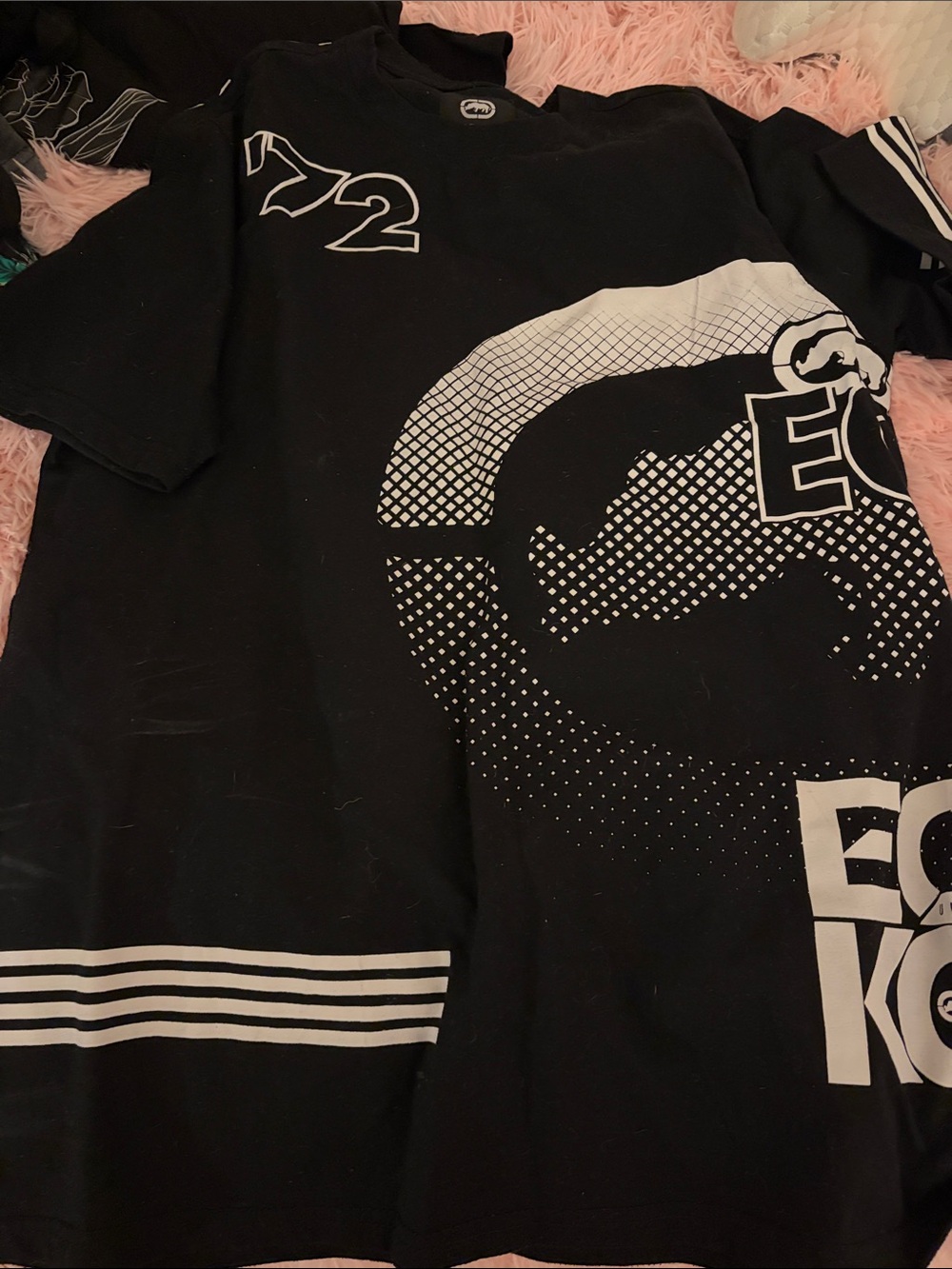 Ecko Unlimited Black Short-Sleeve Graphic Tee with White Print